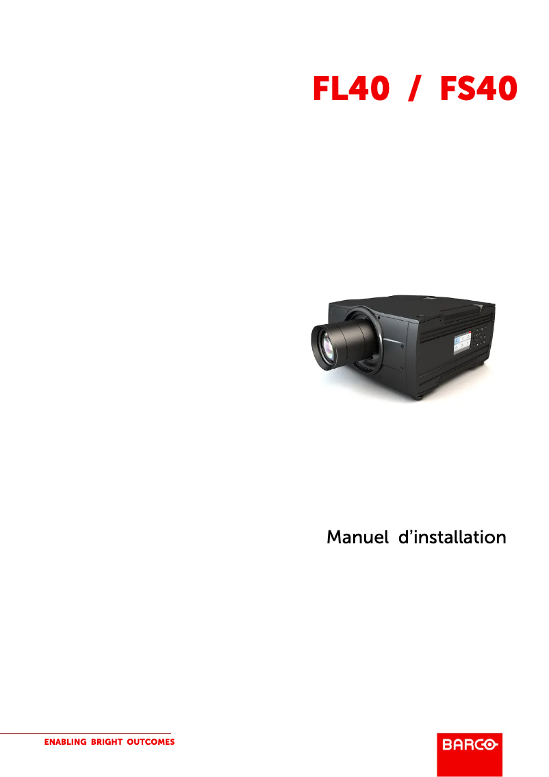 Page n°1 - Guide d'installation Barco FS40-4K MKII