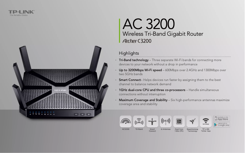 Page 1 de la notice Fiche technique TP-Link Archer C3200