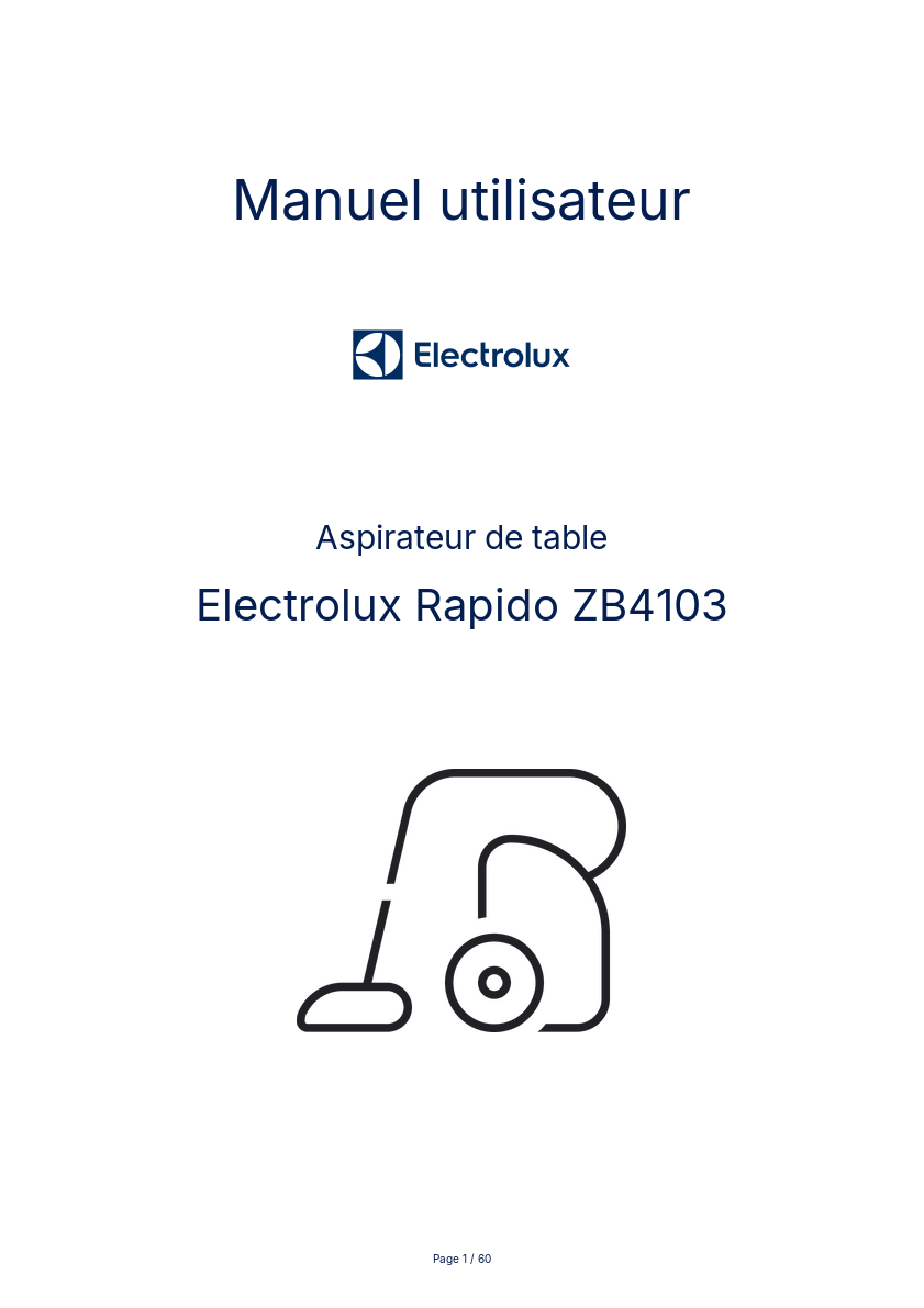 Image de la première page du manuel de l'appareil Rapido ZB4103