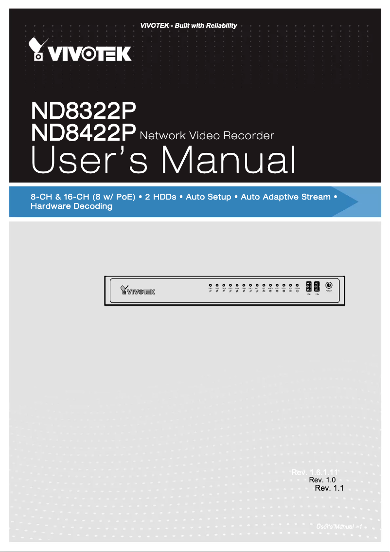 Image de la première page du manuel de l'appareil ND8422P