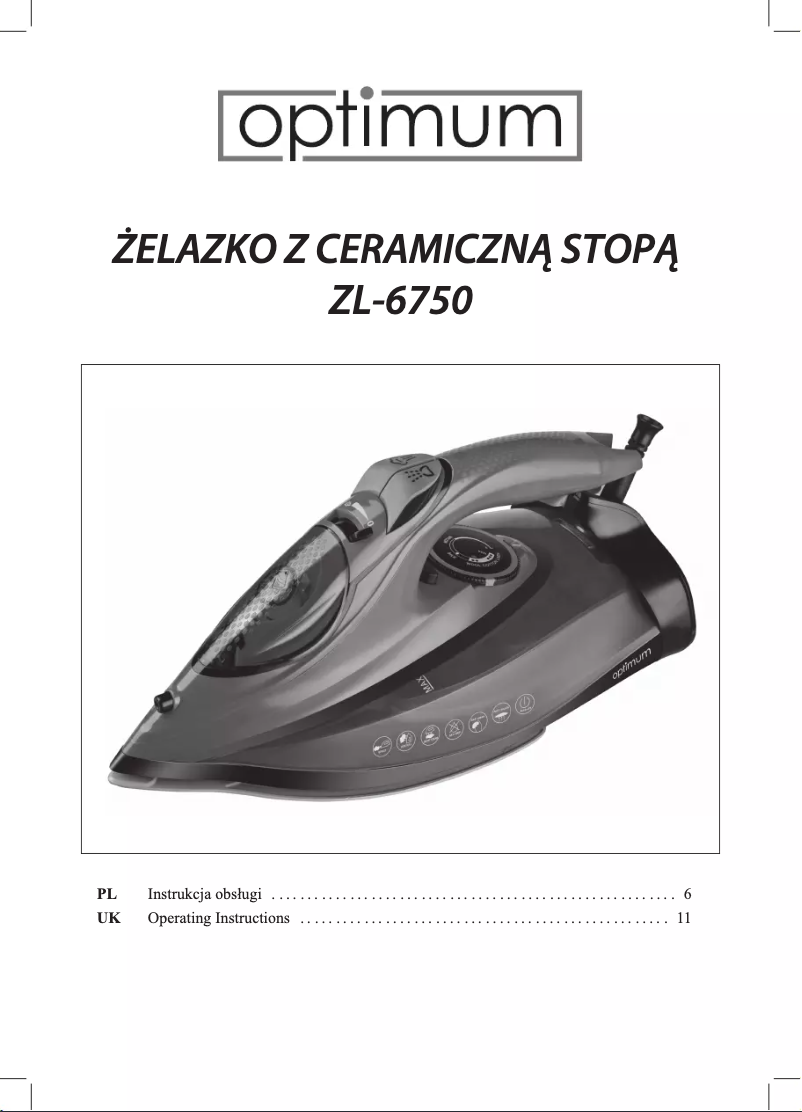 Page n°1 - Manuel utilisateur Optimum ZL-6750