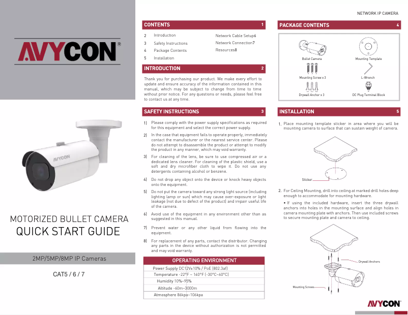 Page 1 de la notice Manuel utilisateur Avycon AVC-NB51M