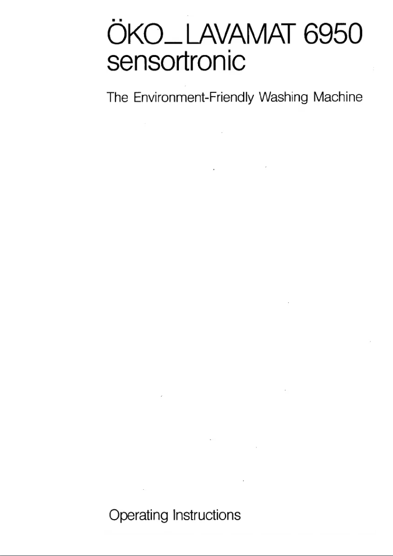 Page n°1 - Manuel utilisateur AEG Lavamat 6950