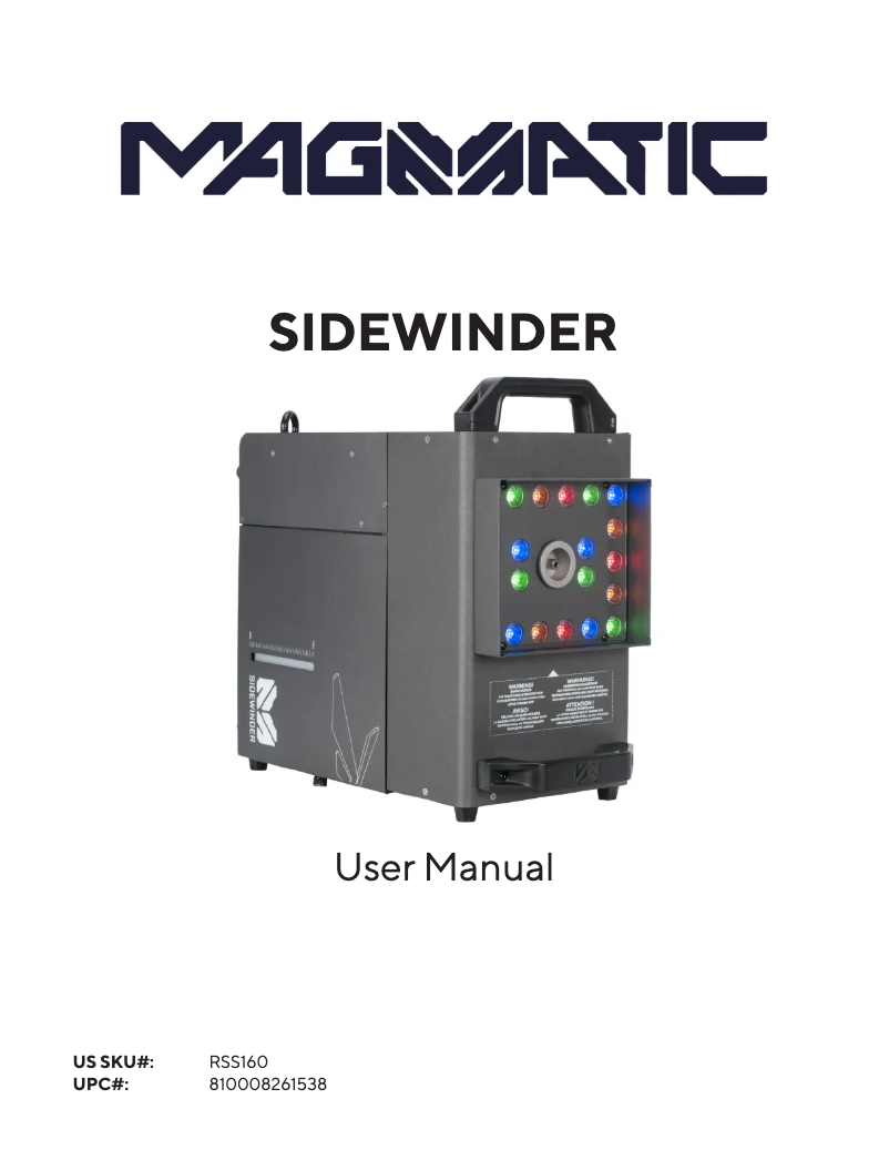 Page 1 de la notice Manuel utilisateur Magmatic SIDEWINDER