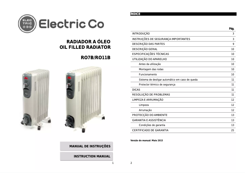 Image de la première page du manuel de l'appareil RO7B