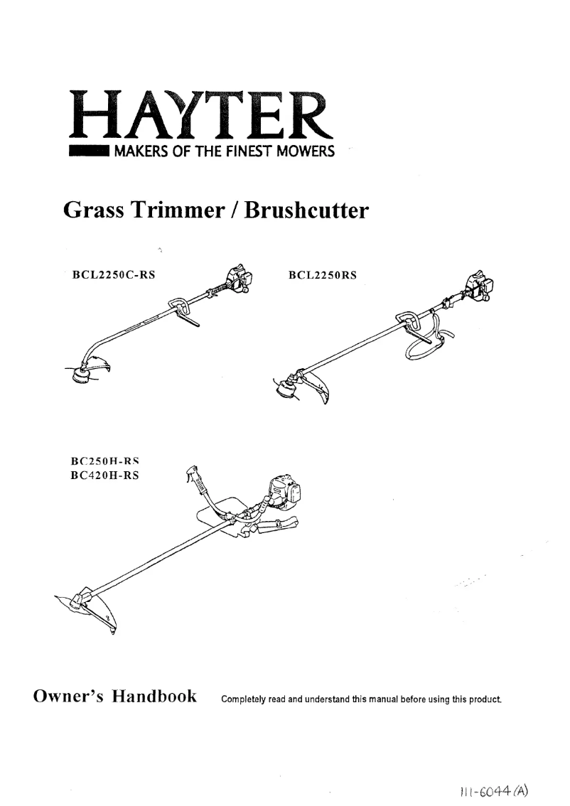 Image de la première page du manuel de l'appareil BCL2250-RS