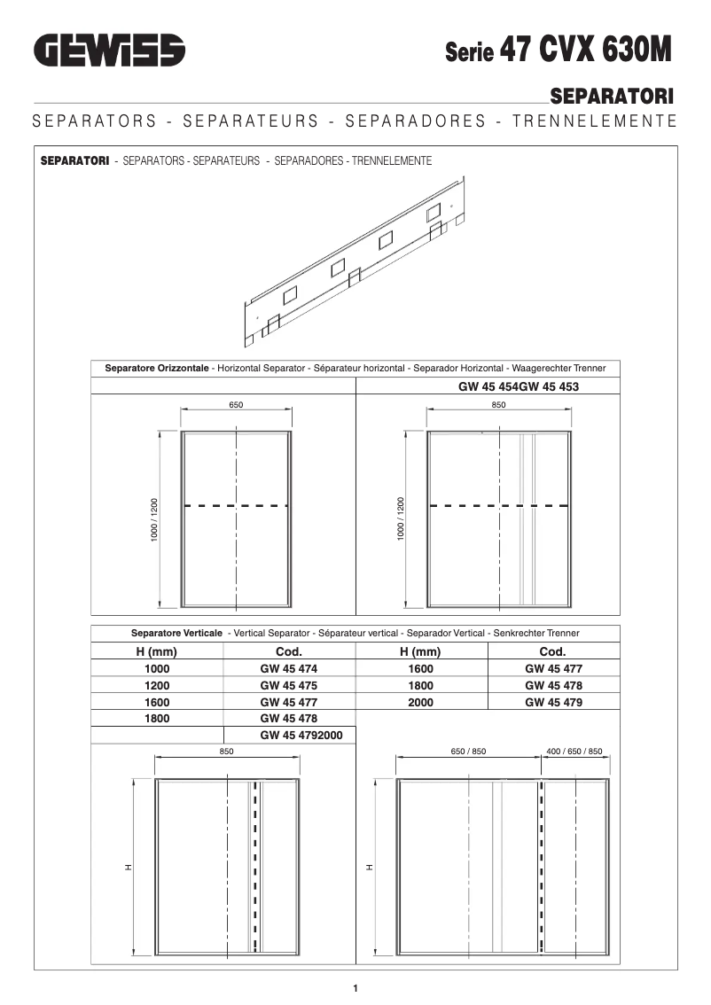 Page 1 de la notice Manuel utilisateur Gewiss GW45457