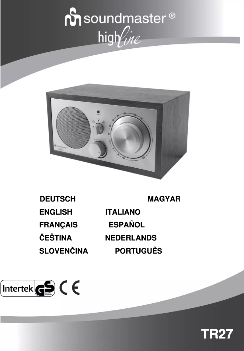 Página 1 del manual Manual de usuario Soundmaster TR27
