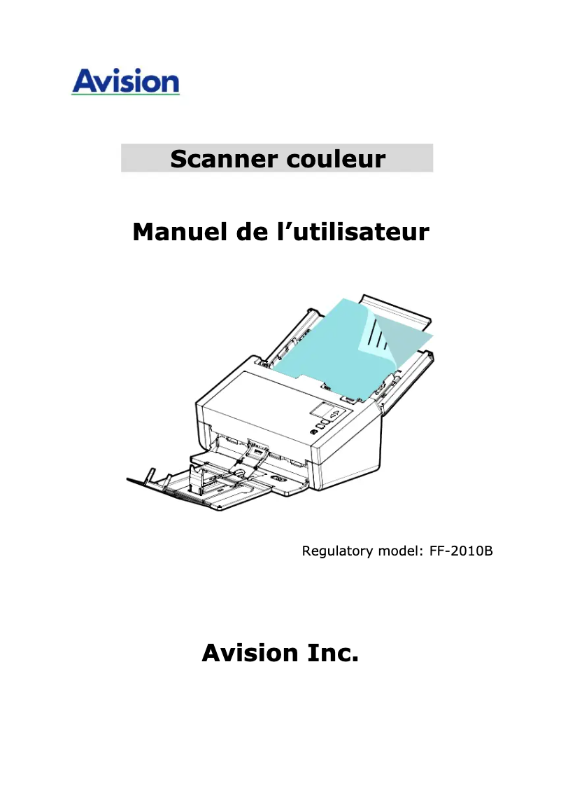 Page 1 de la notice Manuel utilisateur Avision AD345GN