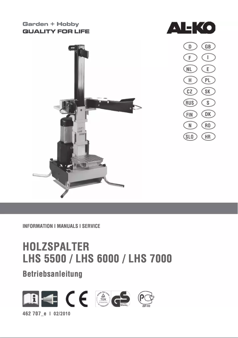 Page n°1 - Manuel utilisateur AL-KO LHS 7000