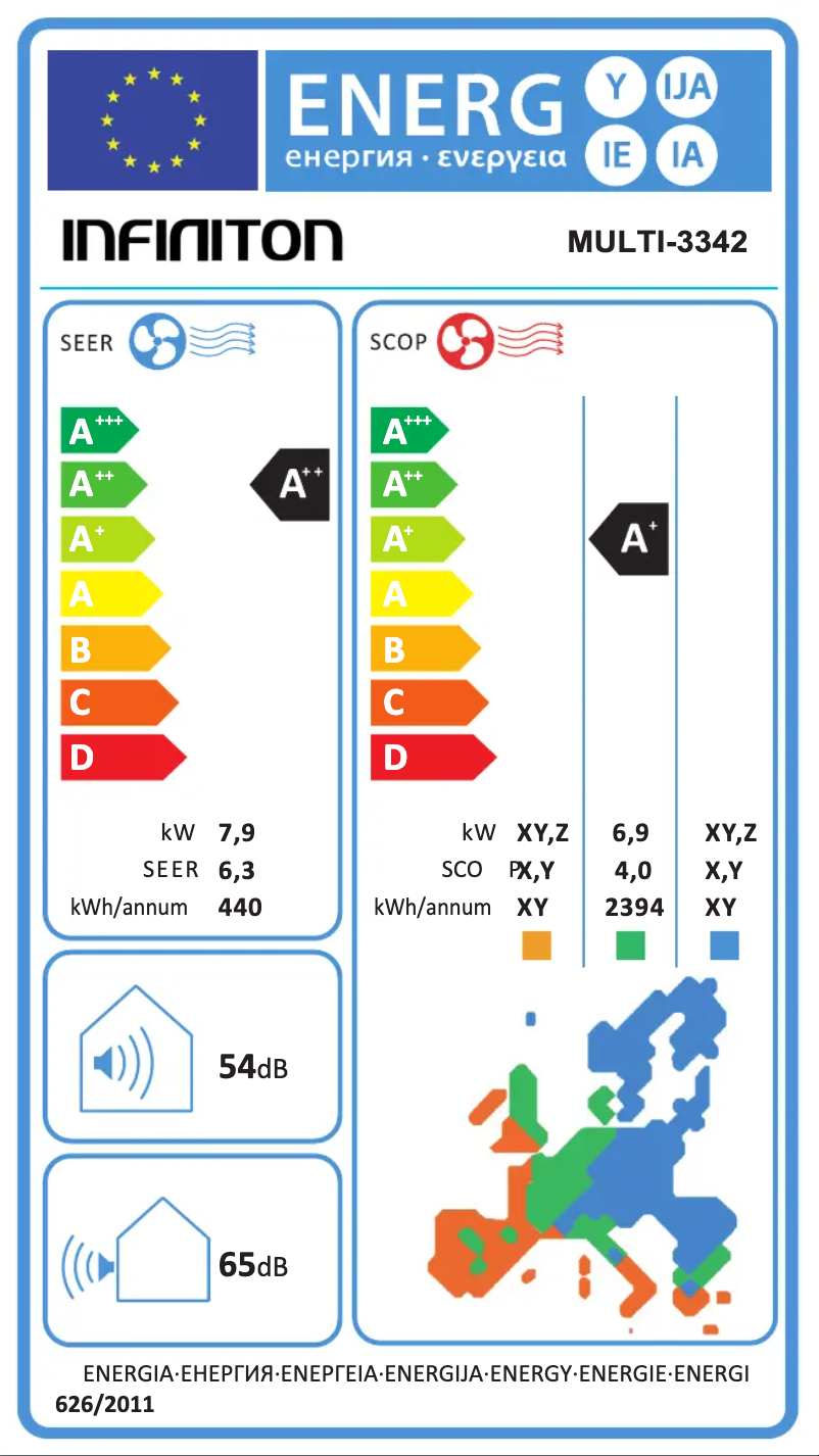 Page n°1 - Label énergétique Infiniton MULTI-3342