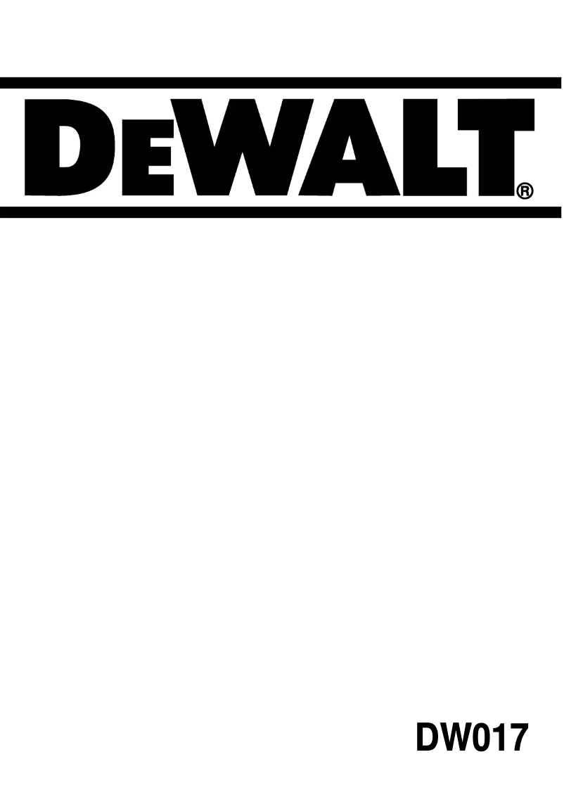 Page 1 de la notice Manuel utilisateur DeWalt DW017