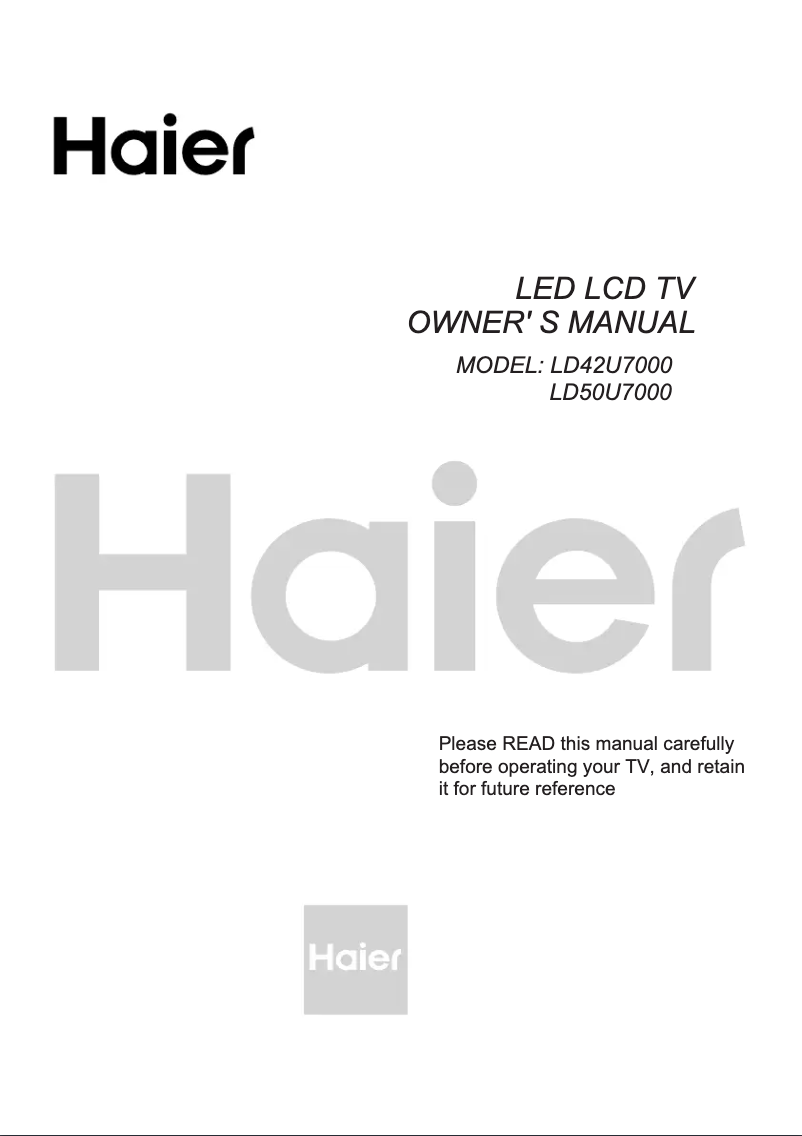 Page n°1 - Manuel utilisateur Haier LD50U7000