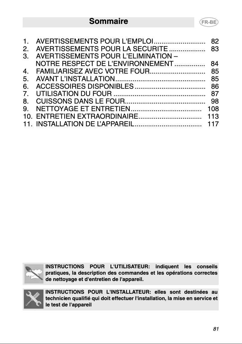 Page n°1 - Manuel utilisateur Smeg SCP112-2