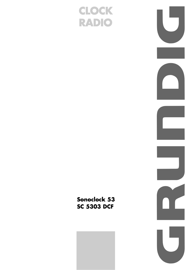Page 1 de la notice Manuel utilisateur Grundig Sonoclock 53