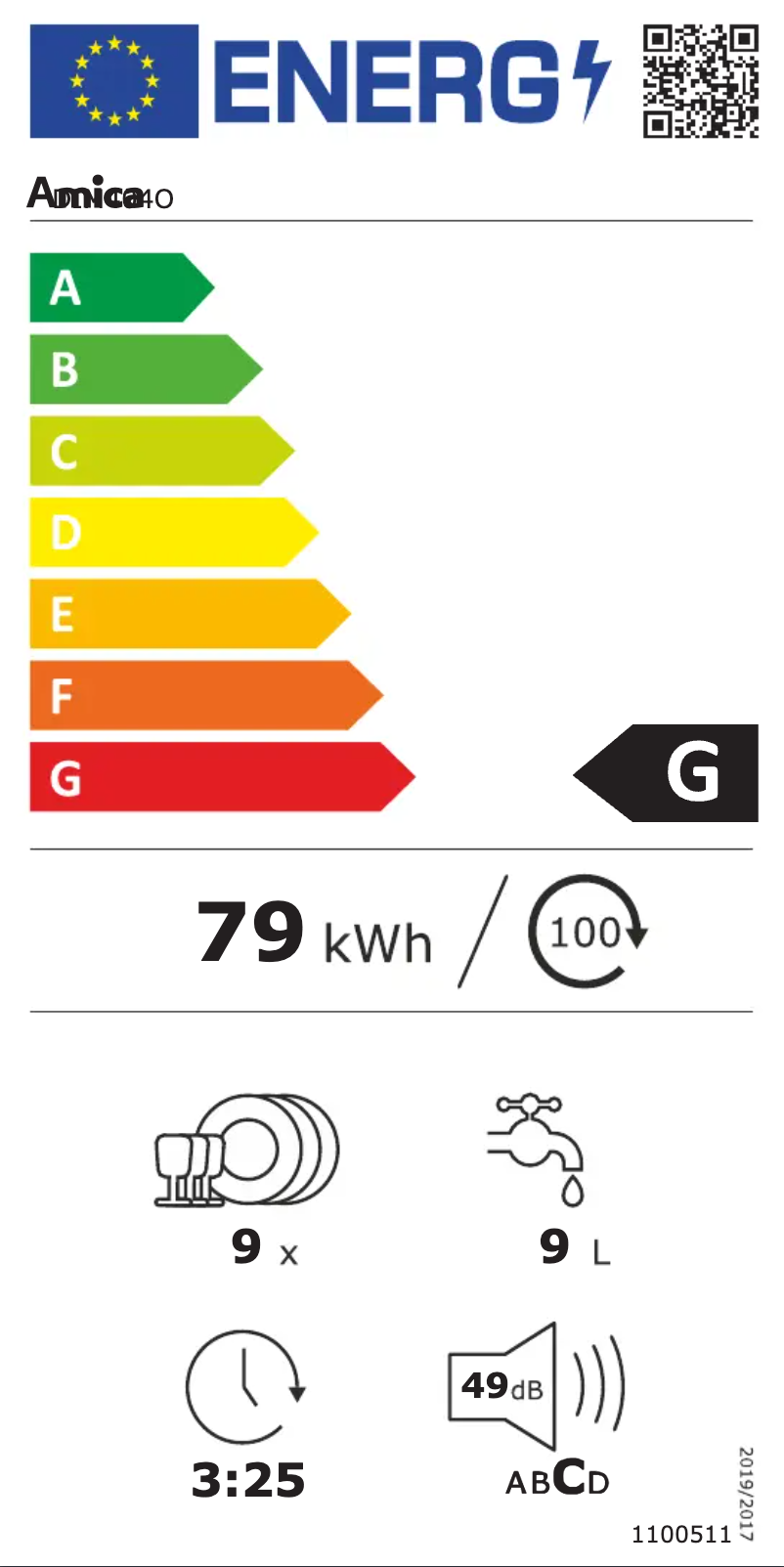 Page n°1 - Label énergétique Amica DIM404O
