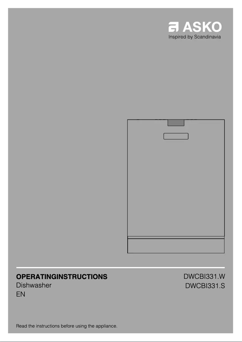 Página 1 del manual Manual de usuario Asko DWCBI331.S