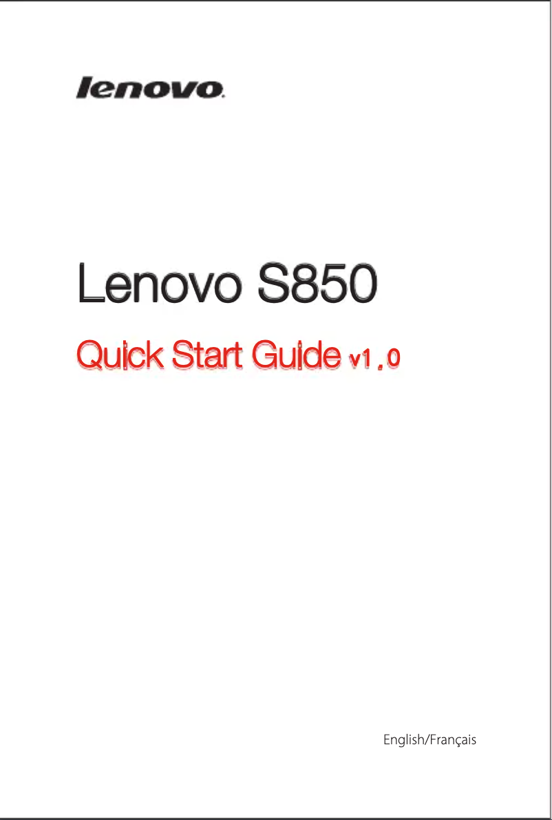Page 1 de la notice Manuel utilisateur Lenovo Ideaphone S850