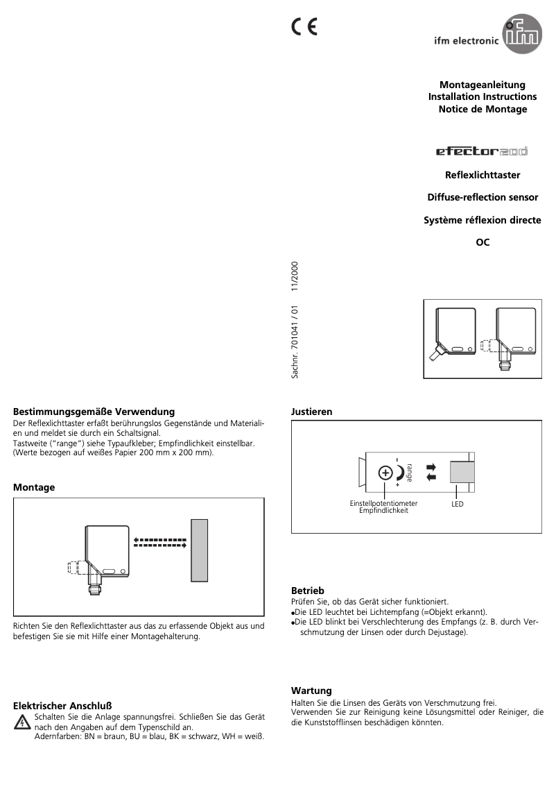 Page 1 de la notice Manuel utilisateur IFM OC5213