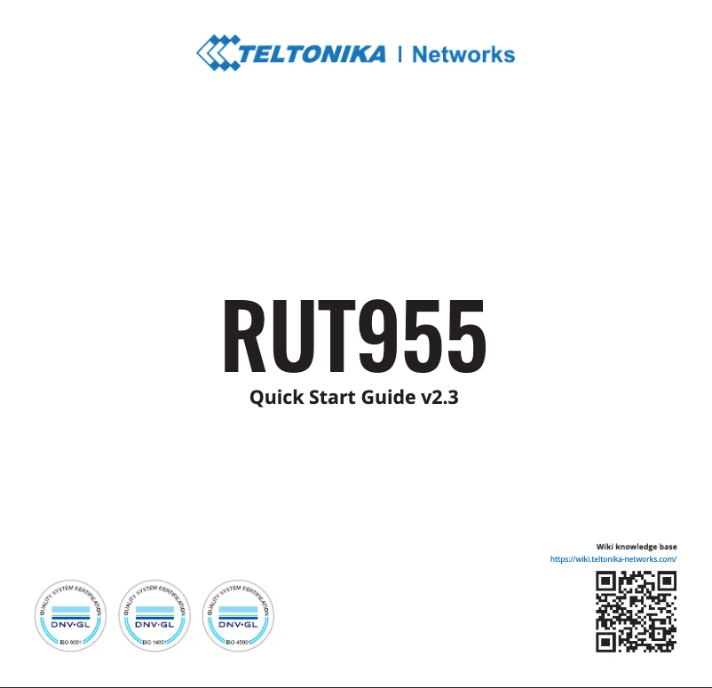 Image de la première page du manuel de l'appareil RUT955