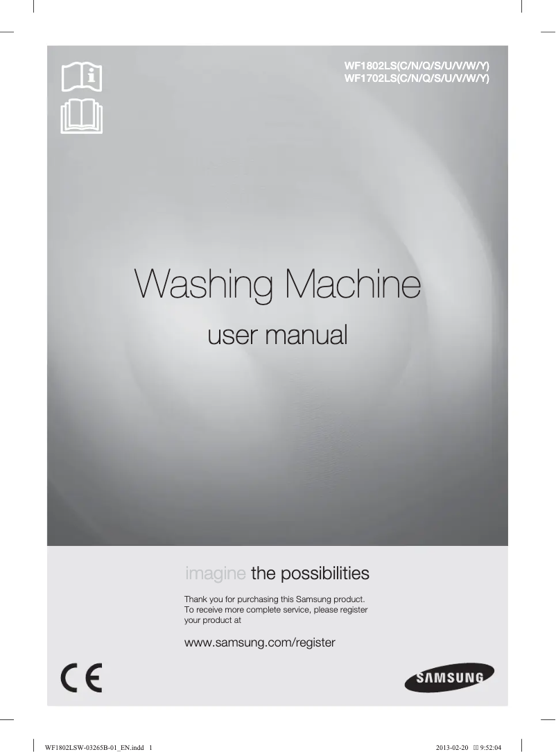 Página 1 del manual Manual de usuario Samsung WF1802LSW2/YLE