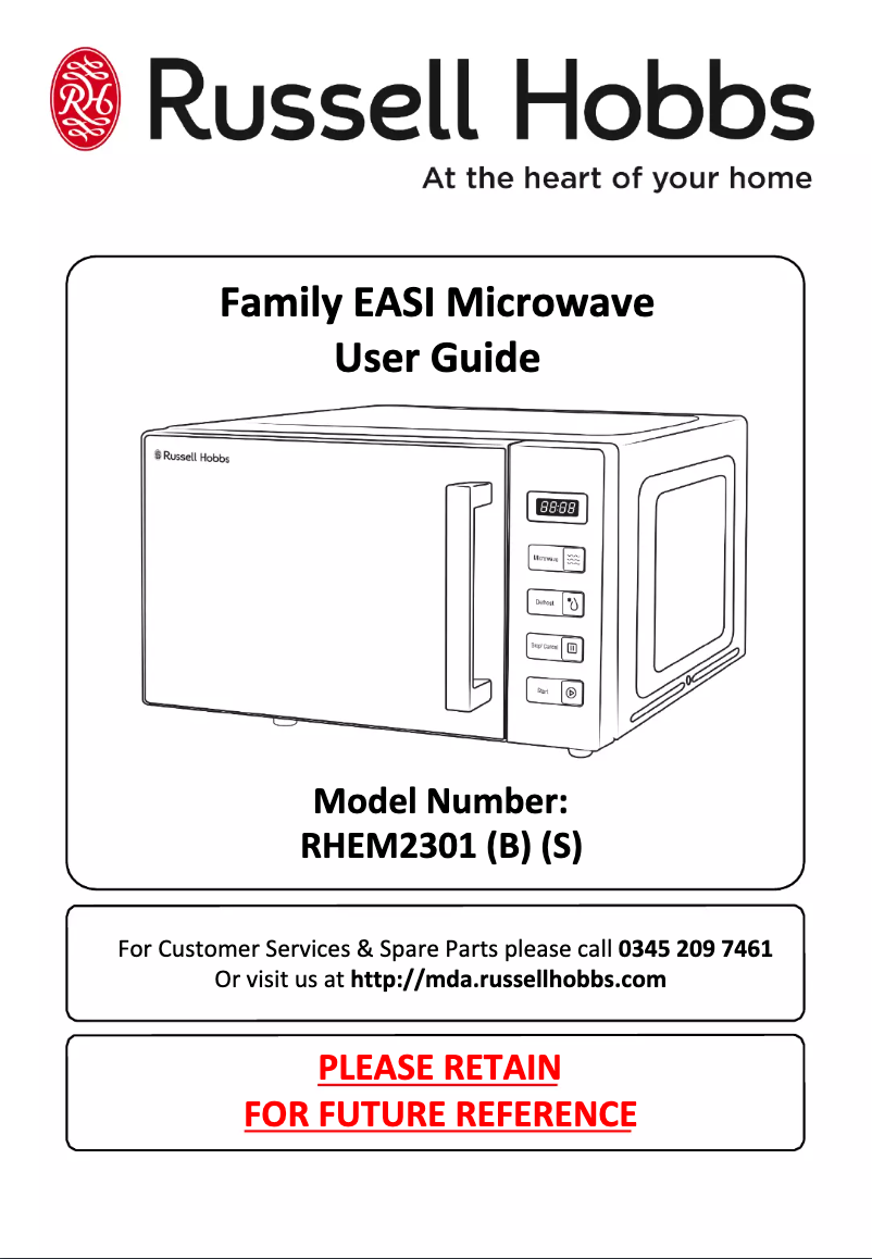Page n°1 - Manuel utilisateur Russell Hobbs RHEM2301S