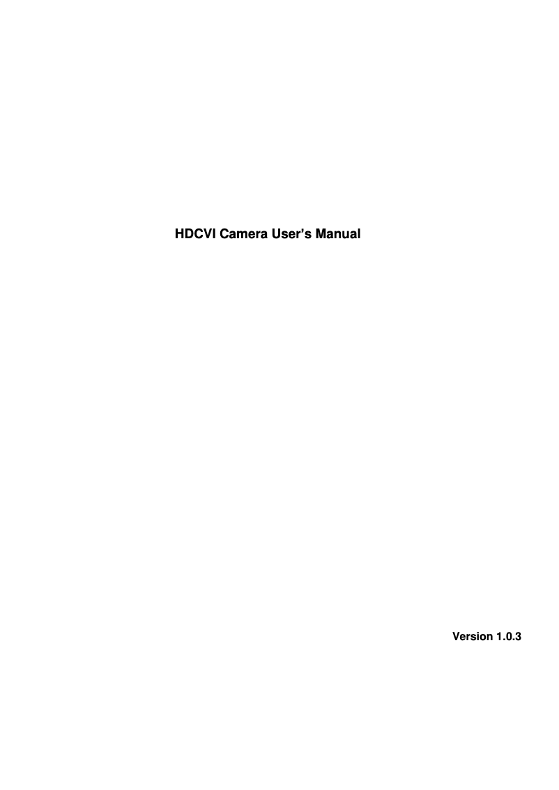 Page 1 de la notice Manuel utilisateur Dahua Technology DH-HAC-HDW1220R-VF