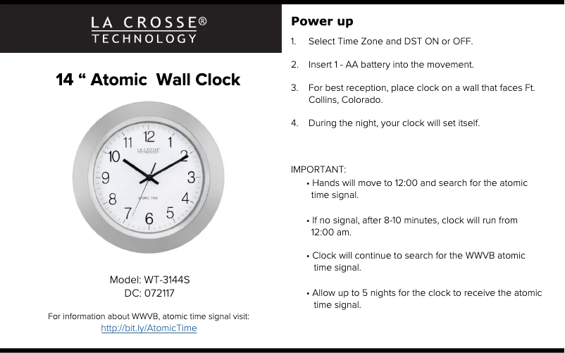 Page 1 de la notice Manuel utilisateur La Crosse Technology WT-3144S