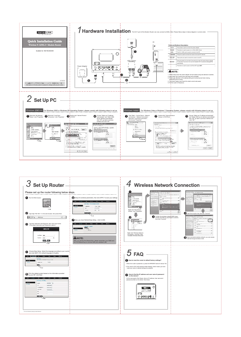 Page n°1 - Manuel utilisateur Totolink ND300 V2