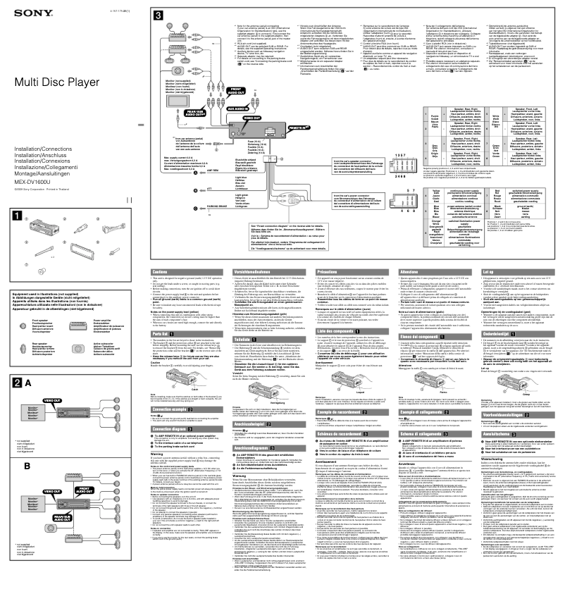 Image de la première page du manuel de l'appareil MEX-DV1600U