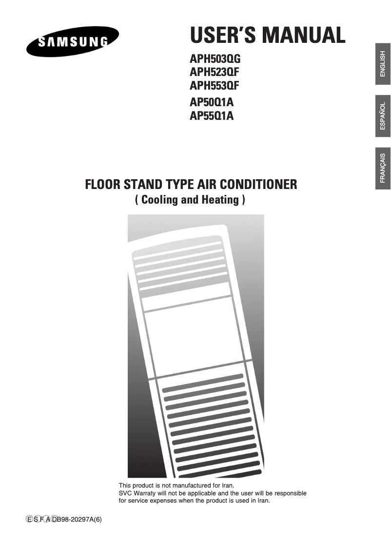 Page 1 de la notice Manuel utilisateur Samsung AP50Q1AN