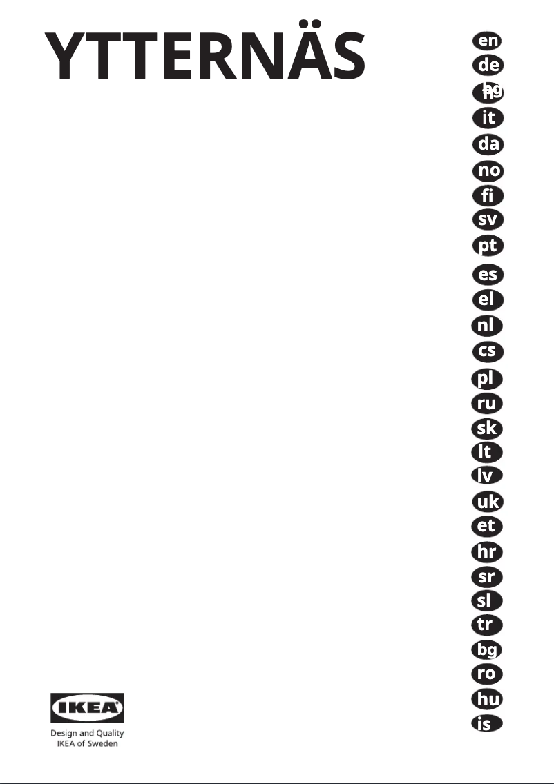 Image de la première page du manuel de l'appareil YTTERNÄS 005.683.56