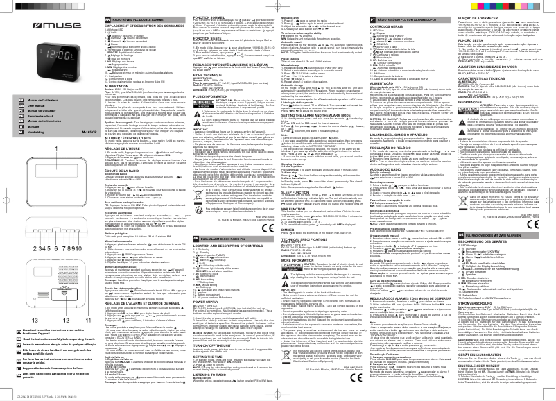 Image de la première page du manuel de l'appareil M-165 NY