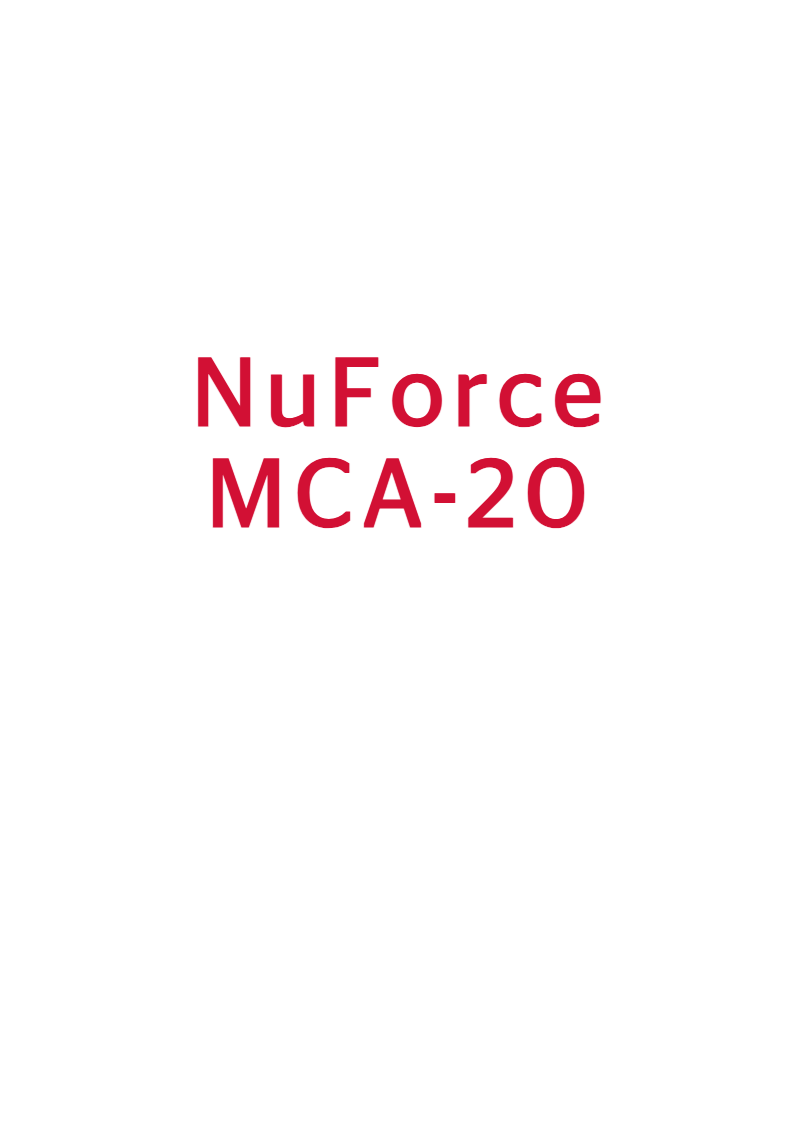 Image de la première page du manuel de l'appareil MCA-20