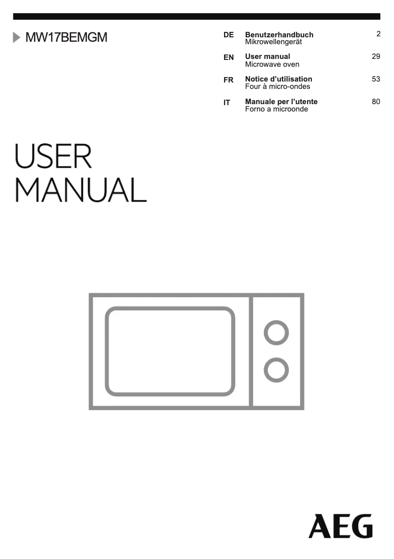 Página 1 del manual Manual de usuario AEG MW17BEMGM