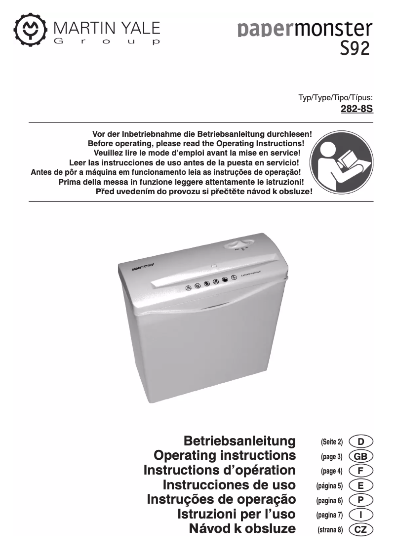 Page 1 de la notice Manuel utilisateur Papermonster S92