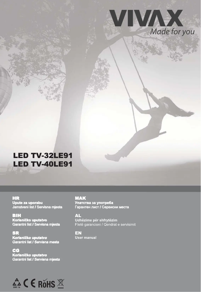 Page n°1 - Manuel utilisateur Vivax TV-32LE91