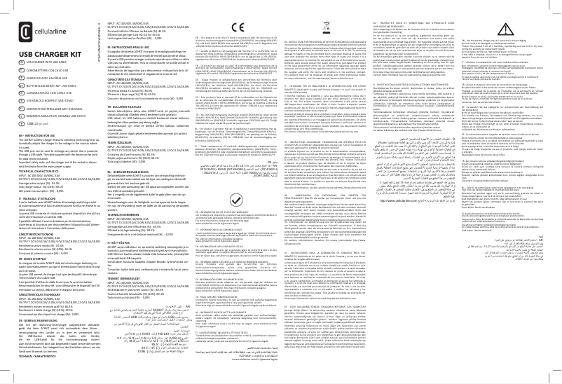 Page 1 de la notice Manuel utilisateur Cellular Line 15W Micro USB