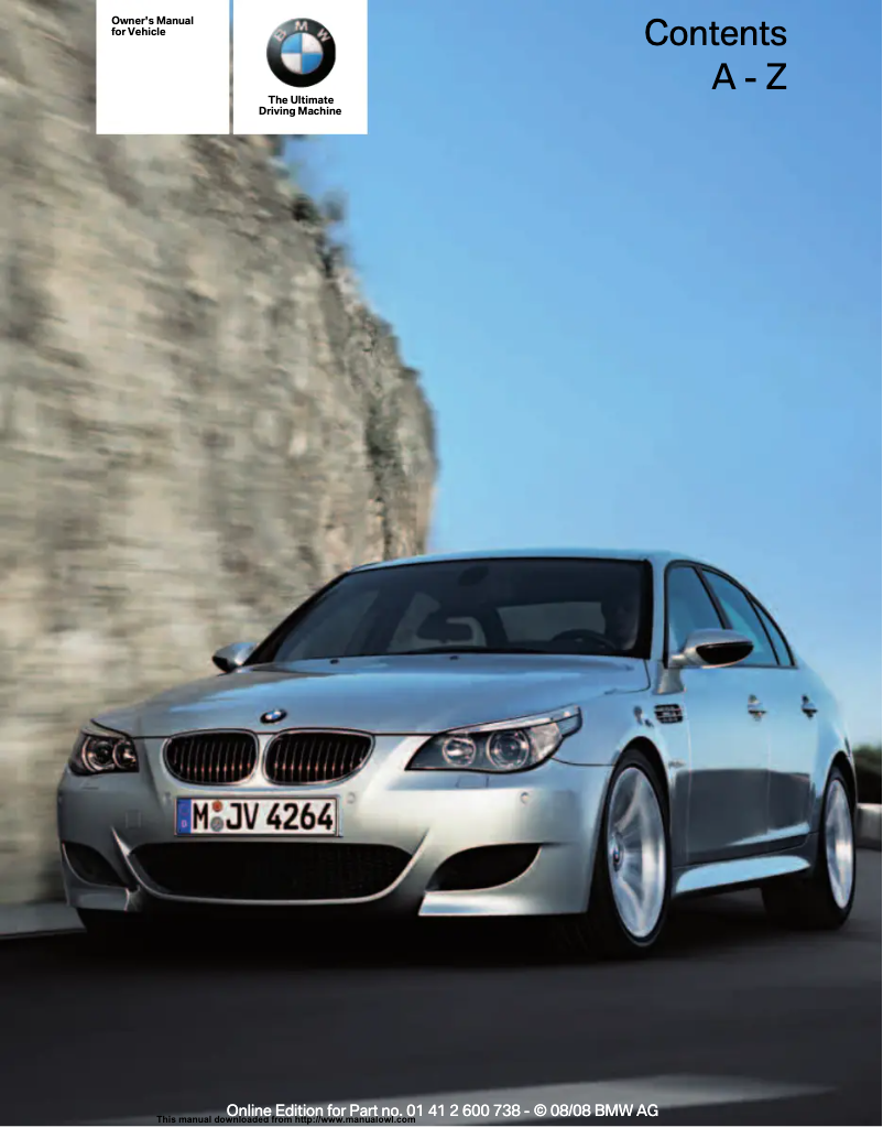 Page 1 de la notice Manuel utilisateur BMW 5 Series (2009)
