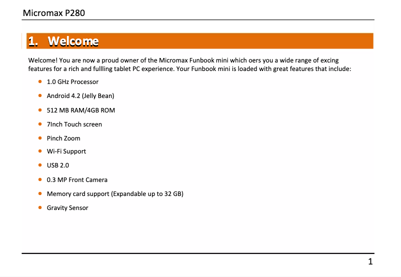 Image de la première page du manuel de l'appareil P280