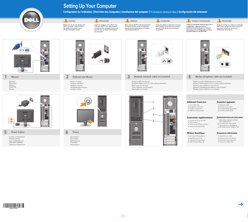Page n°1 - Guide d'installation Dell Dimension 3100C