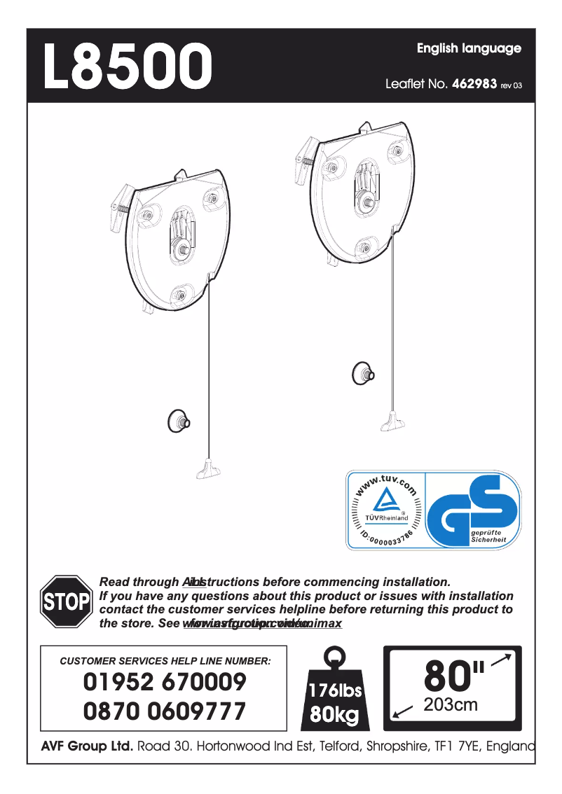 Page 1 de la notice Manuel utilisateur AVF ZML8500