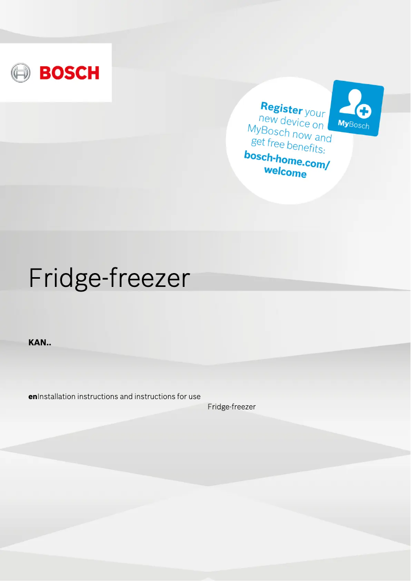 Page 1 of the manual User Manual Bosch KAN92LB35G