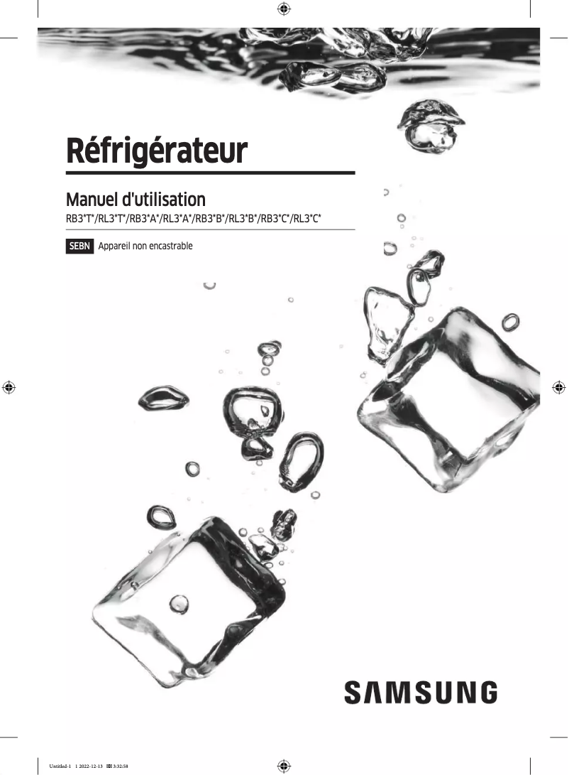 Page 1 de la notice Manuel utilisateur Samsung RB34C704DB1