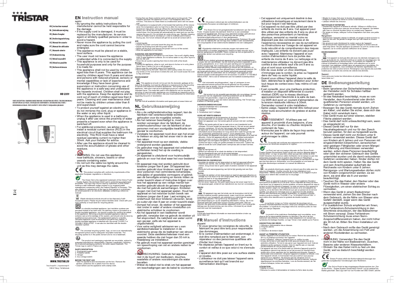 Image de la première page du manuel de l'appareil HD-2359