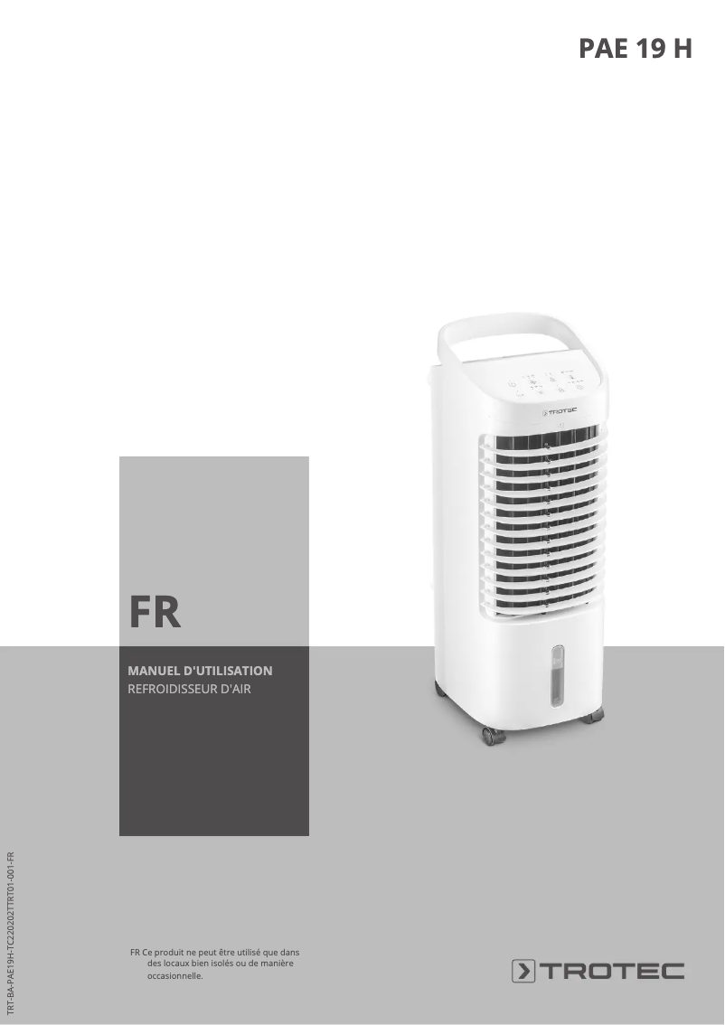 Page n°1 - Manuel utilisateur Trotec PAE 19 H
