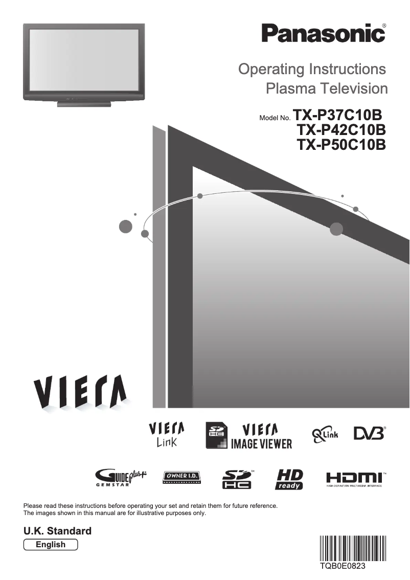 Page 1 de la notice Manuel utilisateur Panasonic Viera TX-P50C10B