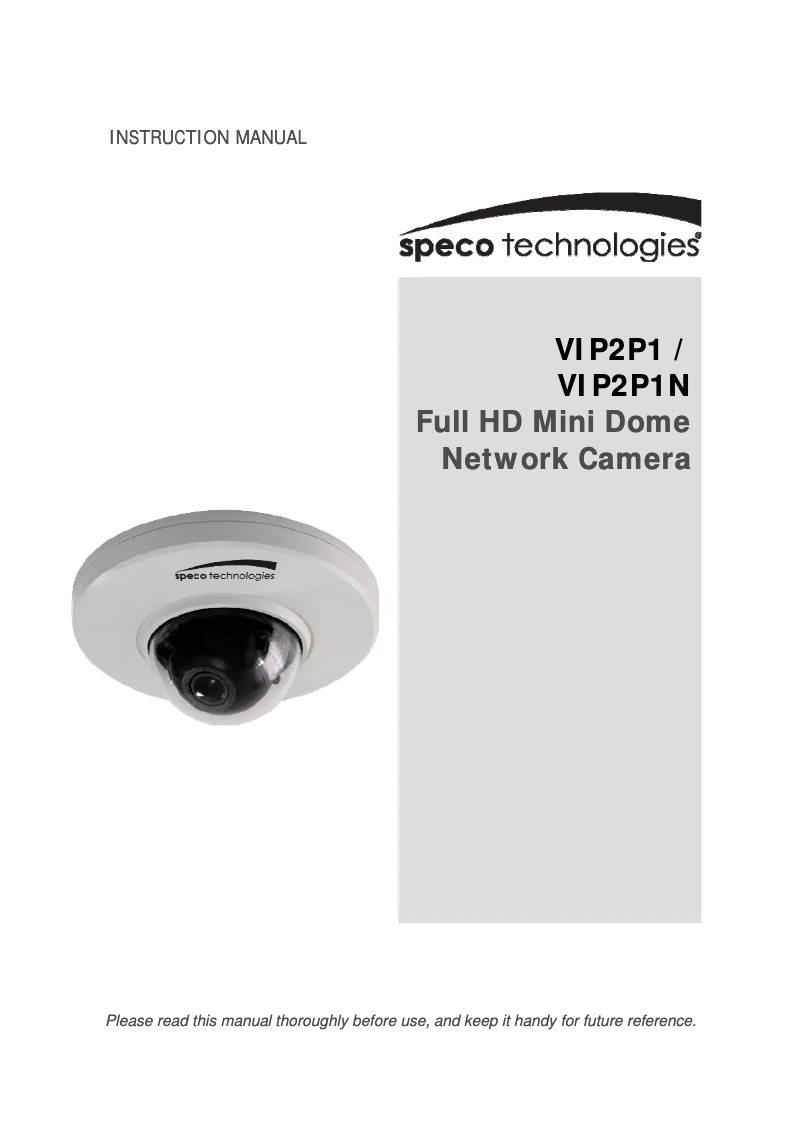 Image de la première page du manuel de l'appareil VIP2P1N