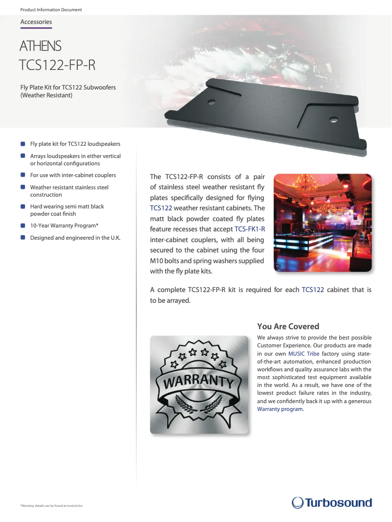 Page n°1 - Fiche technique Turbosound TCS122-FP-R