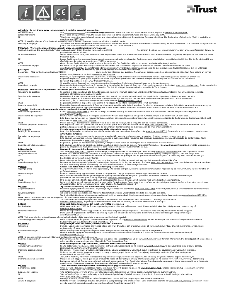 Page 1 de la notice Manuel utilisateur Trust Vivy Wireless Mini